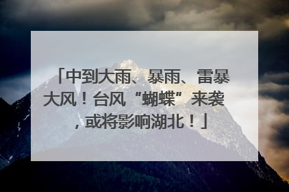 中到大雨、暴雨、雷暴大风！台风“蝴蝶”来袭，或将影响湖北！