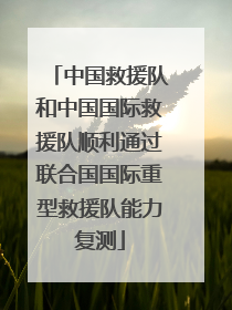 中国救援队和中国国际救援队顺利通过联合国国际重型救援队能力复测