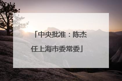 中央批准：陈杰任上海市委常委