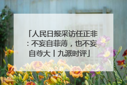 人民日报采访任正非：不妄自菲薄，也不妄自尊大丨九派时评