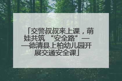交警叔叔来上课，萌娃共筑 “安全路”——德清县上柏幼儿园开展交通安全课