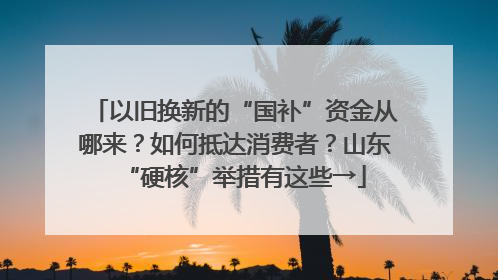 以旧换新的“国补”资金从哪来？如何抵达消费者？山东“硬核”举措有这些→