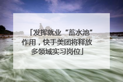 发挥就业“蓄水池”作用，快手美团将释放多领域实习岗位
