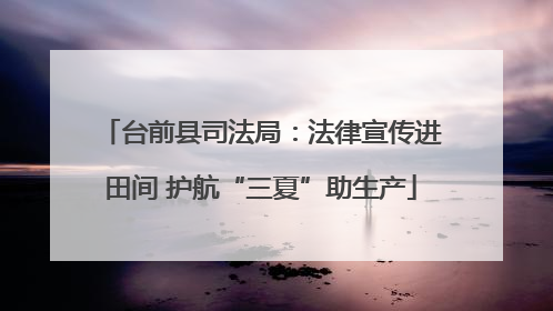 台前县司法局：法律宣传进田间 护航“三夏”助生产
