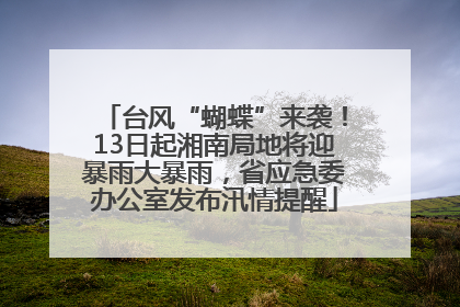 台风“蝴蝶”来袭！13日起湘南局地将迎暴雨大暴雨，省应急委办公室发布汛情提醒