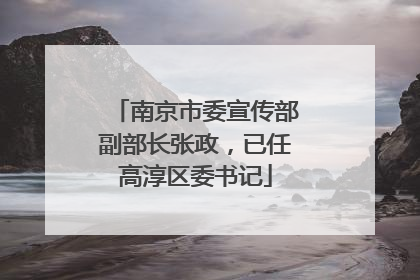 南京市委宣传部副部长张政，已任高淳区委书记