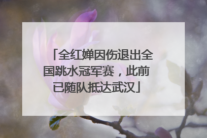 全红婵因伤退出全国跳水冠军赛，此前已随队抵达武汉
