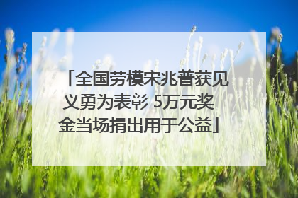 全国劳模宋兆普获见义勇为表彰 5万元奖金当场捐出用于公益