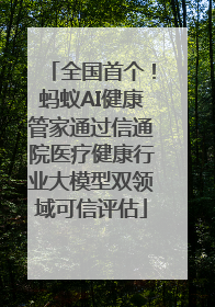全国首个！蚂蚁AI健康管家通过信通院医疗健康行业大模型双领域可信评估