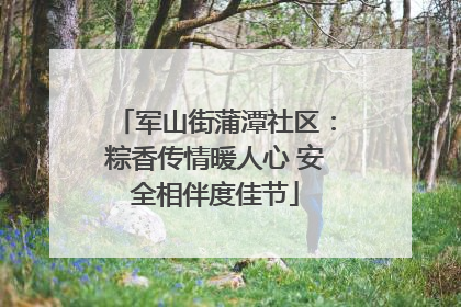军山街蒲潭社区：粽香传情暖人心 安全相伴度佳节