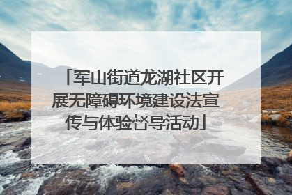 军山街道龙湖社区开展无障碍环境建设法宣传与体验督导活动