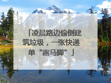 凌晨路边偷倒建筑垃圾，一张快递单“露马脚”