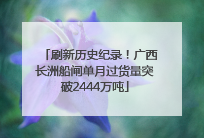 刷新历史纪录！广西长洲船闸单月过货量突破2444万吨