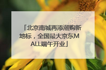 北京南城再添潮购新地标，全国最大京东MALL端午开业