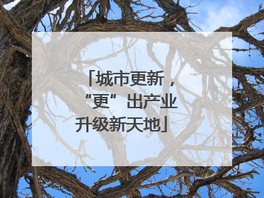 城市更新，“更”出产业升级新天地