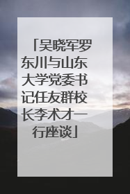 吴晓军罗东川与山东大学党委书记任友群校长李术才一行座谈