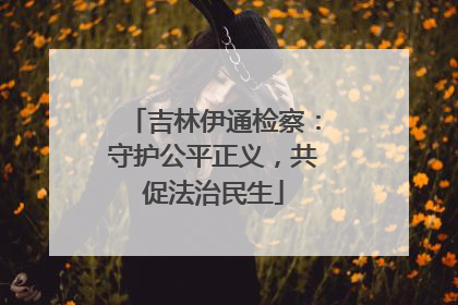 吉林伊通检察：守护公平正义，共促法治民生