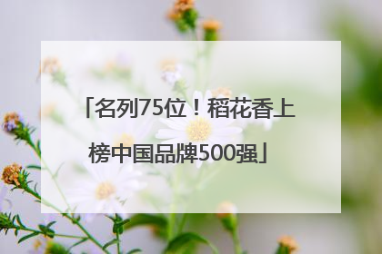 名列75位！稻花香上榜中国品牌500强