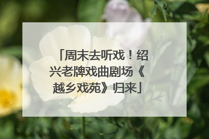 周末去听戏！绍兴老牌戏曲剧场《越乡戏苑》归来