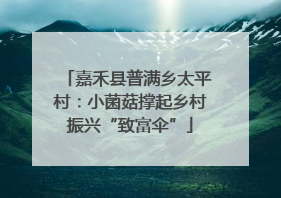 嘉禾县普满乡太平村：小菌菇撑起乡村振兴“致富伞”