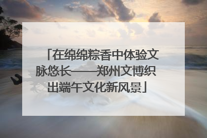 在绵绵粽香中体验文脉悠长——郑州文博织出端午文化新风景