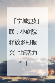 宁城县妇联：小庭院释放乡村振兴“新活力”