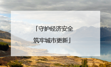 守护经济安全 筑牢城市更新