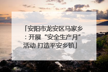 安阳市龙安区马家乡：开展“安全生产月”活动 打造平安乡镇