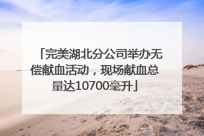 完美湖北分公司举办无偿献血活动，现场献血总量达10700毫升