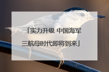 实力升级 中国海军三航母时代即将到来