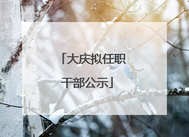 大庆拟任职干部公示