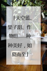 天空蓝、果子甜、作物旺……种种美好，如夏而至