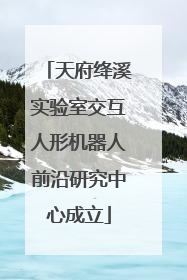 天府绛溪实验室交互人形机器人前沿研究中心成立