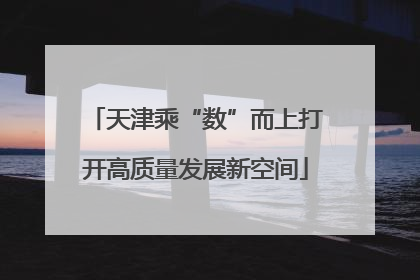 天津乘“数”而上打开高质量发展新空间