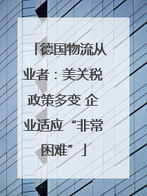 德国物流从业者：美关税政策多变 企业适应“非常困难”
