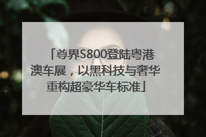 尊界S800登陆粤港澳车展，以黑科技与奢华重构超豪华车标准