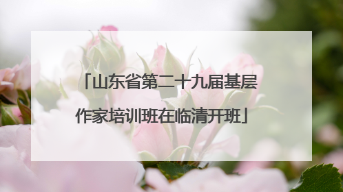 山东省第二十九届基层作家培训班在临清开班