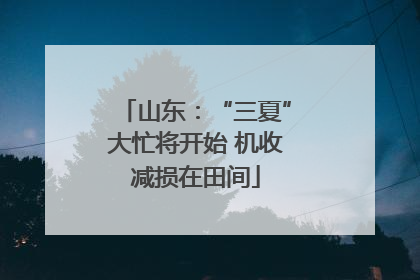 山东：“三夏”大忙将开始 机收减损在田间