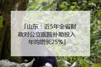 山东：近5年全省财政对公立医院补助投入年均增长25%