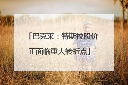 巴克莱:特斯拉股价正面临重大转折点