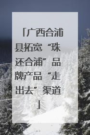 广西合浦县拓宽“珠还合浦”品牌产品“走出去”渠道
