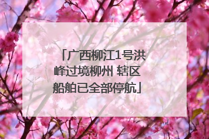 广西柳江1号洪峰过境柳州 辖区船舶已全部停航