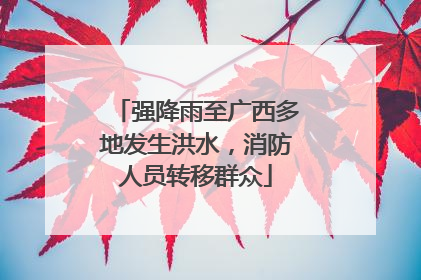强降雨至广西多地发生洪水，消防人员转移群众