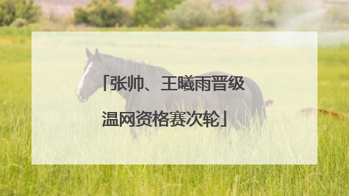 张帅、王曦雨晋级温网资格赛次轮