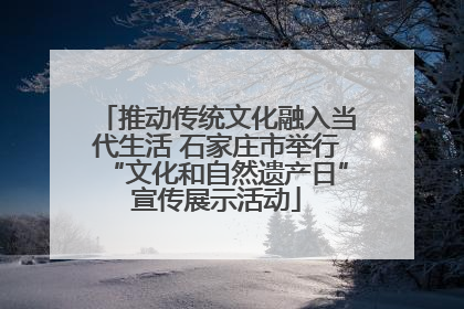 推动传统文化融入当代生活 石家庄市举行“文化和自然遗产日”宣传展示活动