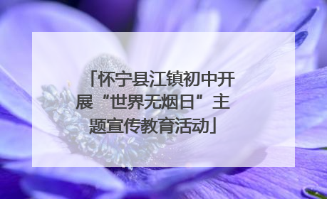 怀宁县江镇初中开展“世界无烟日”主题宣传教育活动