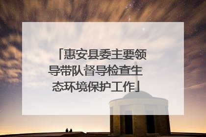 惠安县委主要领导带队督导检查生态环境保护工作