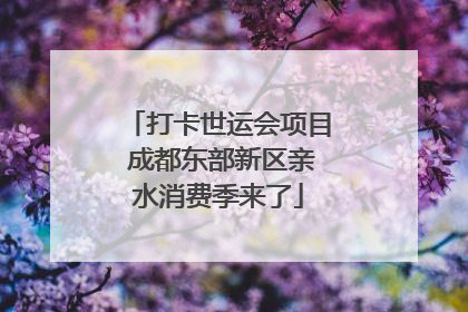 打卡世运会项目 成都东部新区亲水消费季来了