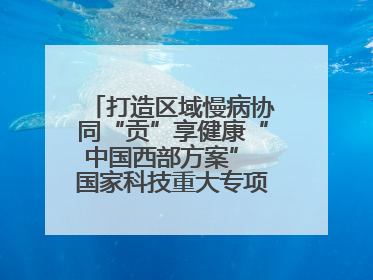打造区域慢病协同“贡”享健康“中国西部方案” 国家科技重大专项落地自贡