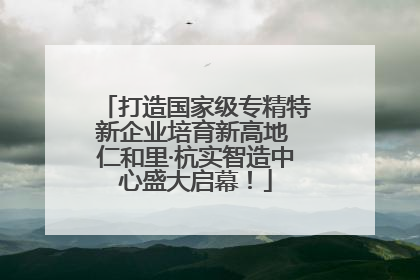 打造国家级专精特新企业培育新高地 仁和里·杭实智造中心盛大启幕！